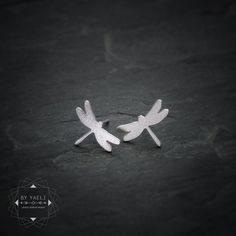 Style: silver hammered Tiny Butterfly, Jewelry Design Studio, Trend Jewelry, Dragon Earrings, Dragonfly Jewelry, Stud Earrings Silver, Dragonfly Earrings, Butterfly Earrings Stud, Black Diamond Ring Engagement