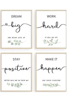 Inspirational Wall Art Office Decor, home decor Positive Wall Art, Office Quotes, Quote Decor, Wall Art Office, Wall Decor Quotes, Modern Bedroom Decor, Art Office, Unframed Wall Art, Motivational Wall Art