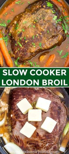 slow cooker london broil with meat and vegetables