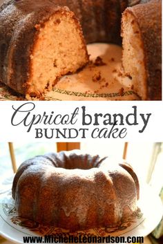 a bundt cake is cut in half and ready to be eaten