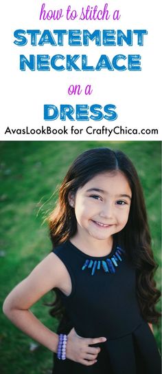 Stitch a Statement Necklace on a Dress - The Crafty Chica Dress Up An Outfit, Necklace With Beads, How To Stitch, Little Life, Necklace Dress, A Little Life, Plain Dress, A Necklace, Fabric Projects