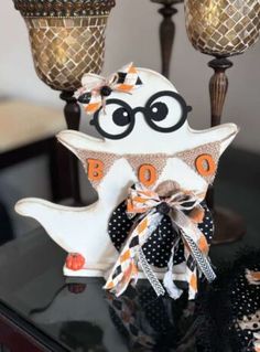 a halloween decoration on top of a table