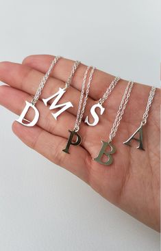 "Beautiful necklace with handmade initial in 925 sterling silver. Perfect gift to give to mom, best friends. Beautiful gift to give to girlfriend or wife. Gift for birthday, anniversary, Christmas, mothers day or special day. ♥ Details: Metal type: Sterling silver Karat / purity: 925 chain length: 16\", 18\". Initial thickness: 0,81 mm. Initial Height: approximately 14 mm. The letters are handcrafted in 925 sterling silver. 100% handmade. Each bracelet takes approximately 3 hours to be ready, so Letter J Necklace, Mother's Day Letter, Boyfriend Necklace, Sterling Silver Initial Necklace, Silver Initial Necklace, J Necklace, Alphabet Necklace, Necklace Mom, Sterling Silver Initial