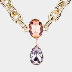 Peach Oval Lavender Teardrop Stone Link NecklaceItem: Necklace Brand: Sparkle ARMAND Color: Gold, Peach, LavenderLength: 19" + 3" L Pendant Size : 0.9" X 2.8"Fastening: Lobster Clasp Metal: AlloyMaterials: Metal, Glass Theme: Evening, Fashion All Measurements are Approximate Sold As One Individual Necklace Lead & Nickle Free Evening Fashion, Glass Theme, Necklace Brands, Link Necklace, Lobster Clasp, Lavender, Charm Bracelet, Sparkle, Pendant Necklace