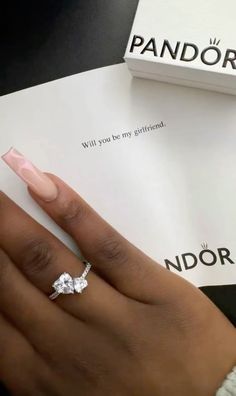 Pandora Rings And Bracelets, Promise Rings For Couples Girlfriends, Pandora Rings On Hand, Promise Ring Pandora, Pandora Promise Rings, Pandora Heart Ring, Birthday Gift Ideas For Girlfriend