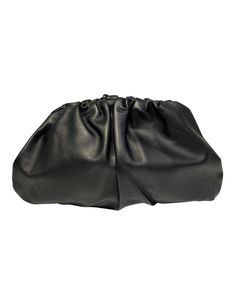 Steven Dann Large Leather Pouch Clutch in black. Leather clutch. Single compartment. Magnetic frame closure. Leather strap included inside. 100% leather. Imported. Black Leather Rectangular Pouch, Black Rectangular Office Pouch, Rectangular Black Office Pouch, Black Leather Pouch For Daily Use, Black Rectangular Evening Pouch, Black Leather Pouch Clutch, Black Textured Leather Pouch, Chic Leather Pouch With Removable Feature, Chic Leather Pouch With Removable Section