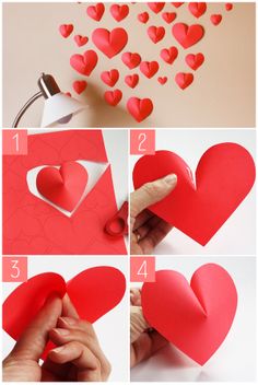 how to make paper hearts for valentine's day - step by step photo instructions