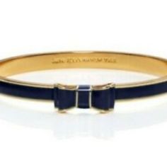 KATE SPADE “TAKE A BOW” GOLD TONE BANGLE BRACELET w/ Navy Enamel.Slip-on bangle style 2.5” diameter x 1/4”W signed inside the bracelet.Comes wrapped up in box with bow.Be sure to check out my other listings for more jewelry. Kate Spade Bangle Bracelet For Formal Occasions, Kate Spade Formal Bangle Bracelets, Kate Spade Formal Bangle Bracelet, Kate Spade Adjustable Gold Bracelets, Kate Spade Bangle Bracelets For Party, Kate Spade Bangle For Party, Kate Spade Elegant Bangle Jewelry, Adjustable Gold Kate Spade Bracelets, Kate Spade Formal Bracelet Jewelry