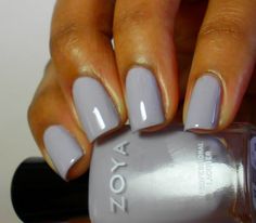 Zoya ~ Oh my Megan you're such a gem Gray Nails On Brown Skin, Nice Nail Colors For Dark Skin, Nail Colors For Brown Skin, Nails On Brown Skin, Nails Dark Skin, Grey Acrylic Nails, Gray Nail, Grey Nail, Grey Nail Polish