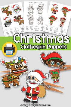 Christmas Clothespin Puppets Clothespin Puppets, Christmas Clothespin, Christmas Clothespins, Cute Masks, Ladybug Crafts, Frog Crafts, Bug Crafts