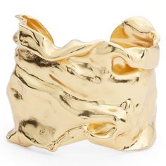 Crumpled foil cuff bracelet Medieval Illumination, Pewter Casting, Sculptural Jewelry, Illumination Art, Gold Cuffs, Wrist Cuffs, 24kt Gold, Kenneth Jay Lane, Silver Cuff