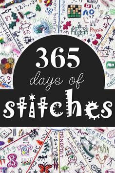 the words 365 days of stationery are shown in black and white with colorful writing on it