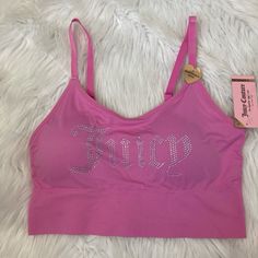 Juicy Women’s Bralette Rhinestone Logo Sports Bra With Detachable Pads Bedazzled Brand New With Tags Plastic Tags Size 1x Pit To Pit 13in Unstretched Bust 30in Unstretched Under Bust 13in Length 14in I’m 41in Bust This Is Tight On Me The Xl Was Just Right. 36in-38in Ideal Price Is Per Piece Pink Has Tags Black I Thick Got Ripped Away From Storage But Both New Never Worn Material Nylon Spandex / Stretchy /Soft #Cropped #Bralette #Bra #Juicy #Bedazzled Sports Logo, Juicy Couture, Women's Intimates, Bralette, Sports Bra, Tights, Bra, Couture, ? Logo