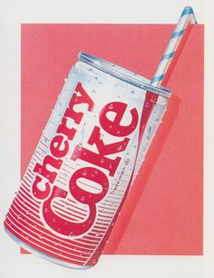 an advertisement for coke cola with a straw in it