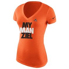 an orange nike shirt with the words my man zeil on it in black and white