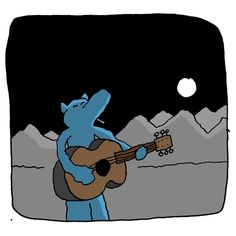 an image of a cartoon character playing the guitar