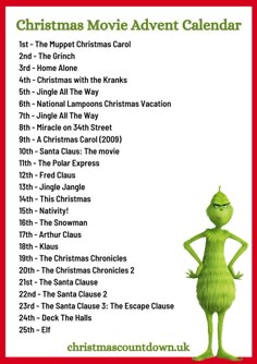 Christmas Movie Advent Calendar Christmas Movie Every Day Of December, Cute Christmas Advent Calendar, Christmas Film Advent Calendar, Christmas Movies Advent Calendar, Christmas Movies To Watch Every Day Of December, Movie For Christmas, Christmas Movie Calendar 2023, Christmas Decoration List, Christmas Movies Calendar