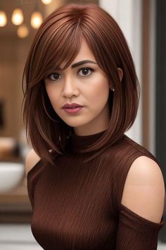 Halo Hair Color, Red Halo Hair, Halo Hair Colors, Short Wolf Haircut, Hair Color With Bangs, Red Hair Streaks, Long Bob Haircut With Layers, Cortes Bob, Red Hair With Highlights