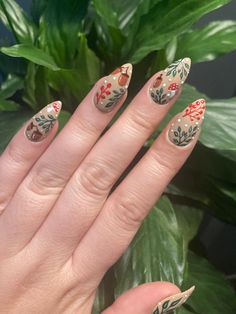 Beltane Nails, Over The Garden Wall Nails, Woodland Nails, Winter Fall Nails, Forest Nails, Nails Witchy, Brown Nails Design, Nails Autumn, Wood Nails