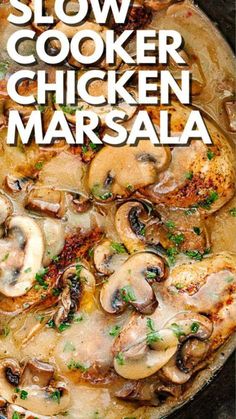 the cover of slow cooker chicken marsala