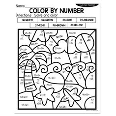 the color by product coloring page for kids with numbers and shapes to print on it