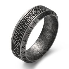 PRICES MAY VARY. ✔Viking Rings for Men Women✔: Unique viking ring with norse runes,celtic knot; In norse mythology,runes are not only symbols,but also believed to bring luck,power,protection,hope,happiness,victory etc. The celtic knot represents unity and eternal spiritual life. ✔Material✔: Made from premium 316L stainless steel,never tarnish or rust; Nickel and lead free,safe for sensitive skin. ✔Details✔: Approx 24x8 mm or 0.94x0.31 inch (DxW); Approx 7.5gram (0.27 OZ); Available in size 7 /8 Viking Rings For Men, Norse Mythology Runes, Runes Celtic, Engagement Watch, Viking Rings, Viking Raven, Celtic Knot Jewelry, Runic Alphabet, Norse Runes