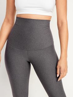 Elasticized compression waistband provides reliable comfort & support after your pregnancy, with breathable, lightweight mesh at front.  Power up in our PowerSoft fabric.  Light compression meets a ridiculously smooth, peachy-soft feel.  Breathable, Postpartum Support, Fabric Light, After Pregnancy, Womens Maternity, Old Navy, Spandex, Leggings, How To Wear