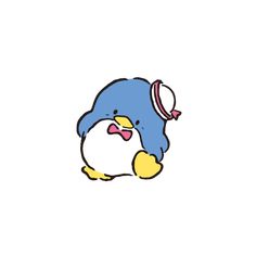 a penguin with a hat on its head