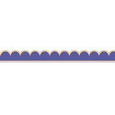 a purple and yellow border with scalloped edges on a white background is shown