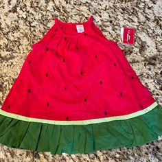 Sweet Watermelon Ruffle Dress Nwt Never Worn. 100% Cotton Poplin Buttons At Back Features Allover Watermelon Seed Print Contrast Ruffle Hem Fully Lined In 100% Cotton Batiste Above-The-Knee Length Includes Diaper Cover Made Of 100% Cotton Machine Wash Purchased At Gymboree Watermelon Dress, Watermelon Seed, Toddler Girl Dress, Sweet Watermelon, Toddler Girl Dresses, Diaper Cover, Girl Dress, Kids' Dresses, Above The Knee