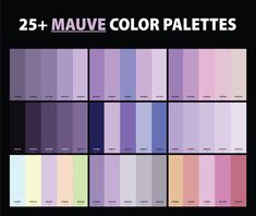 the color palettes for 25 + mauve color palettes in shades of purple, pink