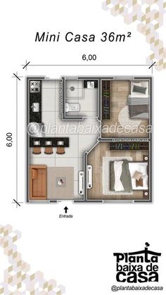 the floor plan for a small apartment with three bedroom and two bathrooms, including an attached bathroom