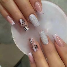 offin Press on Nails Medium Fake with Purple Marble & Silver Glitter Designs Glossy Glue on Nails Daily Wear Natural Acrylic Nails Cute False Nails Artificial Stick on Nails for Women 24Pcs Coffin Manicure, French Coffin, Colorful Nails, Nails Set, Colorful Butterfly, Fake Nail, Nail Arts