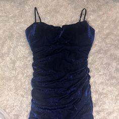 Size:Xs Color: Blue/Sparkly Brand: Emerald Sundae Quality: New With Tags Blue Bodycon Mini Dress For Prom, Blue Ruched Homecoming Dress, Blue Ruched Dress For Homecoming, Blue Spaghetti Strap Bodycon Dress For Prom, Blue Sparkly Mini Dress, Sparkly Short Dress, Sparkly Shorts, Navy Blue Mini Dress, Sparkly Mini Dress