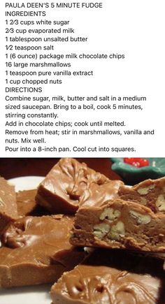 chocolate fudge recipe with ingredients displayed on plate