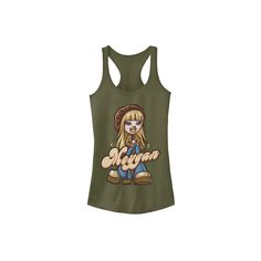 Beat the heat this season with this juniors' Bratz Meygan portrait tank top. Beat the heat this season with this juniors' Bratz Meygan portrait tank top. Scoopneck SleevelessFABRIC & CARE Cotton, polyester Machine wash Imported Size: Large. Color: Green. Gender: female. Age Group: kids. Casual Cotton Tank Top With Character Print, Sleeveless Cotton Top With Character Print, Bratz Meygan, Beat The Heat, Military Green, Graphic Tank Top, The Heat, Gender Female, Fabric Care