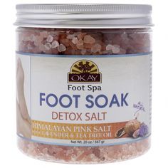 Amazon.com : Okay Himalayan Pink Salt Detoxifying Foot Soak With & Tea Tree Oil, lavender, 20 Ounce : Beauty & Personal Care Pedicure At Home, Foot Scrub, Lavender Tea, Foot Soak, Foot Spa, Natural Detox, Himalayan Pink Salt, Pink Salt, Tree Oil