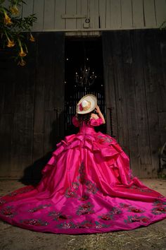 Stockton Ca Quinceanera Hot Pink Charro Quinceanera Dresses, Pink Charro Quince, Pink Charro Dress, Quinceanera Dresses Flowers, Quinceanera Dresses Hot Pink, Hot Pink Quince Dress, Quince Charro Dresses, Black Quince Dress