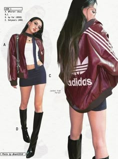 Y2k Outfits With Skirt, Korea 90s Fashion, Y2k Popstar Outfit, Popstar Outfits Ideas, Y2k Fashion Skirt, Party Aesthetic Outfit, Y2k Skirt Outfit, Hiphop Dance Outfit, Adidas Ad