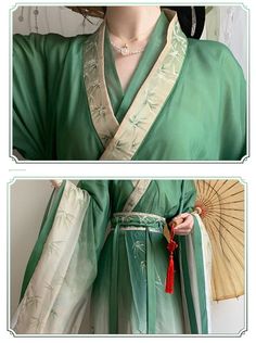 3 Pieces Hanfu Set: Outer layer + Inner Layer + Skirt Embrace timeless beauty with this exquisite green hanfu, a perfect blend of traditional elegance and modern grace. The flowing layers of sheer, lightweight fabric are artfully designed to drape beautifully, creating a sense of ethereal charm. Ideal for cultural events, traditional ceremonies, or as a unique addition to your wardrobe, this hanfu offers a graceful nod to history while ensuring you stand out in any setting. Green Hanfu, Hanfu Male, Hanfu Men, Cultural Fashion, Layer Skirt, Green Bamboo, Qipao Cheongsam, Artfully Designed, Bamboo Leaves