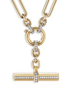 David Yurman Lexington Chain Necklace in 18K Yellow Gold with Diamonds, 18 Triple Chain Necklace, David Yurman Necklace, Diamond Chain Necklace, Necklace With Diamonds, Pearl Jewels, Toggle Necklace, David Yurman Jewelry, 18k Gold Jewelry, Chain Link Necklace