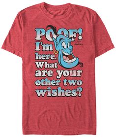 Disney Men Aladdin Poof What Are Your Wishes Short Sleeve T-Shirt Mens Disney Shirts, Disney Shirts For Men, Disney Men, Disney T Shirt, Mirror On The Wall, Magic Mirror, Disney T, Disney Shirt, Disney Tshirts