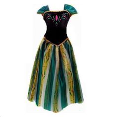 a dress that is made out of different colors and patterns, with an attached neckline