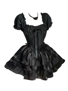 Size: S, Color: Black Goth Clothes Outfits, Gothic Emo Fashion, Gothic Cute Outfits, Goth Dress Pattern, Dark Colors Outfit, Romantic Gothic Fashion, Cute Goth Dress, Goth Dress Outfit, Vintage Goth Outfits