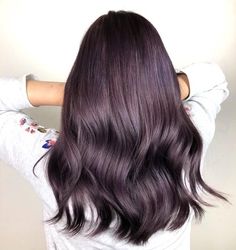 Brown Violet Hair Color, Dark Lavender Hair, Lavender Brown Hair, Violet Brown Hair, Angelic Hair, Light Brown Hair Shades, Balayage Red, Brown Hair Cuts, Hair Contouring