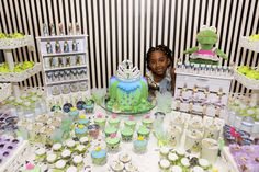 princess Tiana party theme Princess Jasmine Cake, Princess And The Frog Birthday, Frog Party Ideas, Tiana Party, Frog Baby Showers