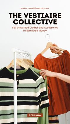 A closeup of a rack of clothes and text saying What is Vestiaire Collective Sales Skills, Designer Pieces, Earn Extra Money, Extra Cash, Affordable Luxury, Clothes And Accessories, Gucci Black, Ethical Fashion, Extra Money