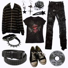 Emo Prom Outfits, Grunge Outfits Layout, Scene Masculine Outfits, Y2k Emo Outfits Men, 2000s Emo Style, Emo Outfit Board, Emo Outfits 2000s Men, Emo Outfits Men 2000, Emo School Outfits