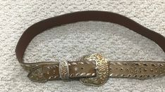 "Vintage Women's Fancy Stone Western Style Leather Belt - Free Ship Here's a woman's western style belt made of genuine leather loaded with genuine amber color stones. The large buckle has beautiful designs as well The belt itself measures 37\" long from end to end and 1 1/2\" wide. Makes a great gift!" Gold Western Belt Buckles For Formal Wear, Gold Western Belt Buckles For Formal Occasion, Gold Concho Belt Buckle For Formal Occasions, Western Gold Belt With Antique Buckle, Southwestern Antique Belt Buckle For Rodeo, Western Antique Belt Buckles For Festival, Western Style Adjustable Belt With Removable Feature, Gold Concho Belt For Western-themed Events, Western Brown Belt For Formal Occasion