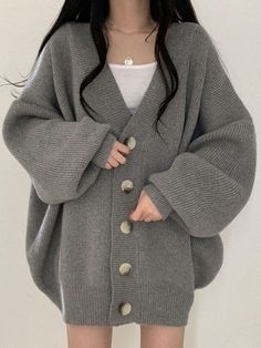 Street Preppy, Preppy Vintage, Winter Decoration, Áo Len Cardigan, Cardigan Beige, Cardigan Casual, Gilet Long, Knitting Women Cardigan, Cardigan Sweater Coat